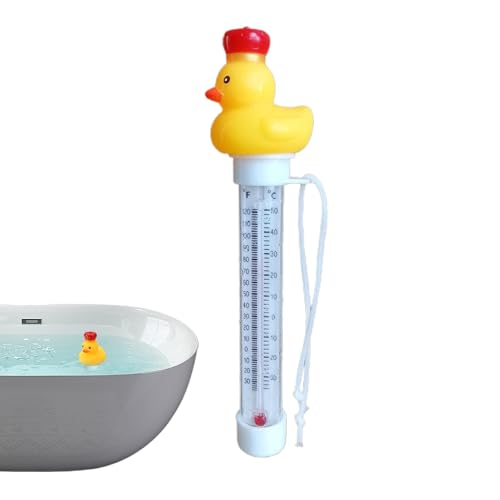 Schwimm-Thermometer zum Schwimmen – Schwimm-Thermometer aus Gummi-Ente | Pool-Cartoon-Thermograph | Schwimmendes Pool-Thermometer | Präzisionsmess-Thermograph für den Außenbereich und den Innenbereich von LATAFA