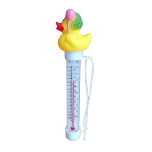 Schwimm-Thermometer zum Schwimmen – Schwimm-Thermometer aus Gummi-Ente | Pool-Cartoon-Thermograph | Schwimmendes Pool-Thermometer | Präzisionsmess-Thermograph für den Außenbereich und den Innenbereich von LATAFA