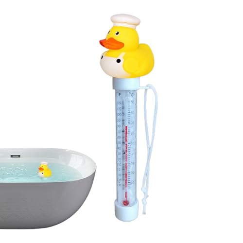 Schwimm-Thermometer zum Schwimmen – Schwimm-Thermometer aus Gummi-Ente | Pool-Cartoon-Thermograph | Schwimmendes Pool-Thermometer | Präzisionsmess-Thermograph für den Außenbereich und den Innenbereich von LATAFA