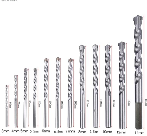 1 Stück Elektrohammer Rundschaftbohrer 3-14 mm Wolframstahllegierung for Mauerwerk Beton Stein(14mm) von LATOOR