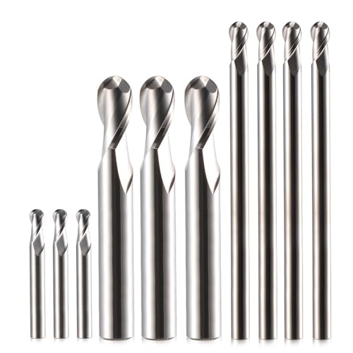 10 STÜCKE HRC56 Kugelkopffräser Aluminiumfräser Wolframstahl Fräser 4 mm-12 mm Legierung Schaftfräser CNC Werkzeug for Metall Verlängern Schaftfräser(R1x4xD4x50Lx2F) von LATOOR