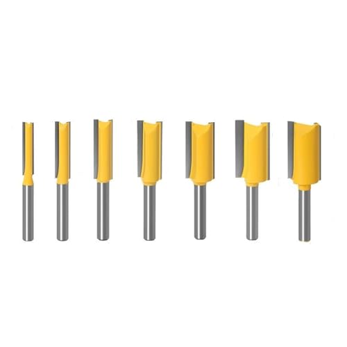 1pc 1/4″ Schaft Gerade Holzbearbeitung Router Bit Set Zimmermann Fräser for Holz Einstechen Unten Graben Werkzeug Kits(7Pcs one set) von LATOOR