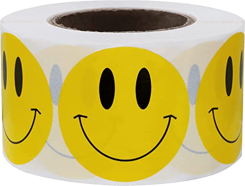 LATRAT 1 Rollen Smiley Aufklebern Rollen, 25mm Happy Aufkleber Sticker Dot Teachers Record Reward Stickers von LATRAT