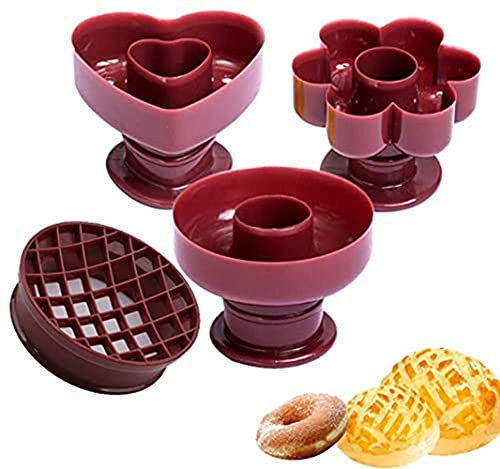 LATRAT 4 Stück Donut Schimmel DIY Backen Donut Form Donut Desserts, Kuchenform dekorieren Tools Desserts Brot Cutter Maker Backform Küche Werkzeug von LATRAT