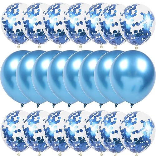 1 Jahr Junge Geburtstag Baby Shower Boy Dekorationen Blau Latex Ballons Konfetti Set Geburtstag Party Dekorationen Kinder Geburtstag Dekoration für Mädchen (20 Stück 30,5 cm Ballon) von LAUOFSHA