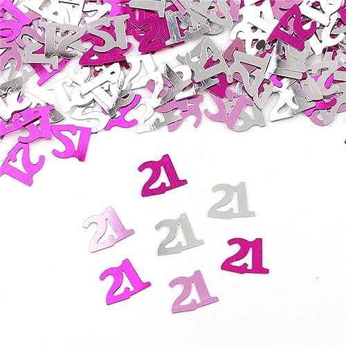 15 g Digitale Figuren 16 18 30 40 50 60 Konfetti Happy Birthday Party Zahlen Tischstreuung Dekorationen Streuen Metallic Geburtstagsdekoration für Mädchen (21 Rosa) von LAUOFSHA