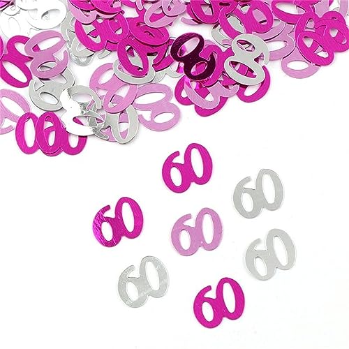 15 g Digitale Figuren 16 18 30 40 50 60 Konfetti Happy Birthday Party Zahlen Tischstreuung Dekorationen Streuen Metallic Geburtstagsdekoration für Mädchen (60 Rosa) von LAUOFSHA