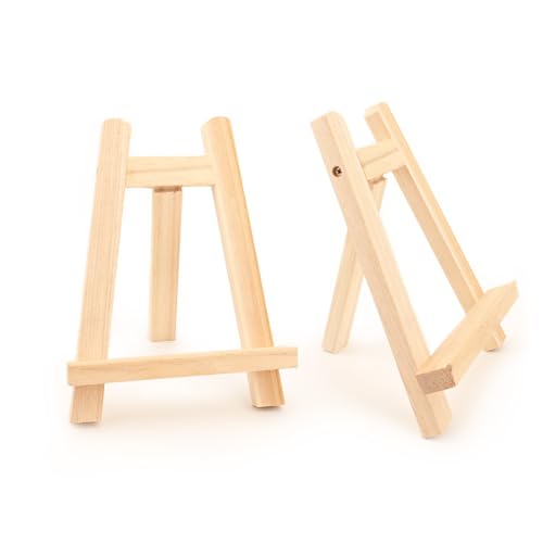 2 Mini staffelei holz klein staffelei für bilder Tisch Staffelei Stand für den tisch Malerei Display Leinwand Stand Erwachsene (Antik) von LAXZANT