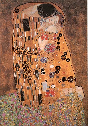 LBG Große Kunstklappkarte Gustav Klimt Der Kuss Kunstkarte Doppelkarte Grußkarte Glückwunschkarte Goldprägung Din A4 von LBG