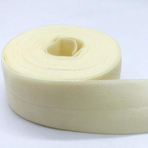 5 Yards / Los 1 "(25 mm) Elastisches Band Multicolor Fold Over Spandex Elastisches Band zum Nähen von Spitzenbesatz Taillenband Bekleidungszubehör-Elfenbein, 5 Yards von LBGFXPZZB