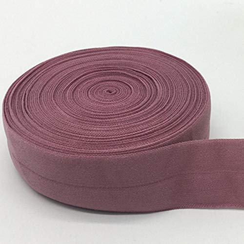 5 Yards / Los 1 "(25 mm) Elastisches Band Multicolor Fold Over Spandex Elastisches Band zum Nähen von Spitzenbesatz Taillenband Bekleidungszubehör-Mauve, 5 Yards von LBGFXPZZB