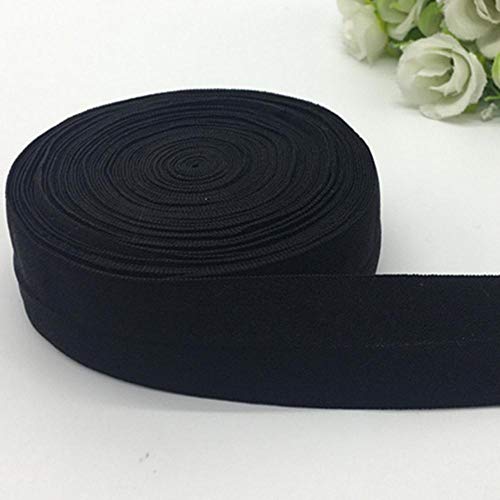 5 Yards / Los 1 "(25 mm) Elastisches Band Multicolor Fold Over Spandex Elastisches Band zum Nähen von Spitzenbesatz Taillenband Bekleidungszubehör-Schwarz,5 Yards von LBGFXPZZB