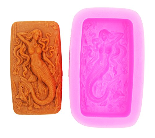 Unbekannt Mermaids Silikon Seife Kuchen Fondant Formen DIY handgemachte Handwerk Kunst Seifenformen (N532) von LC