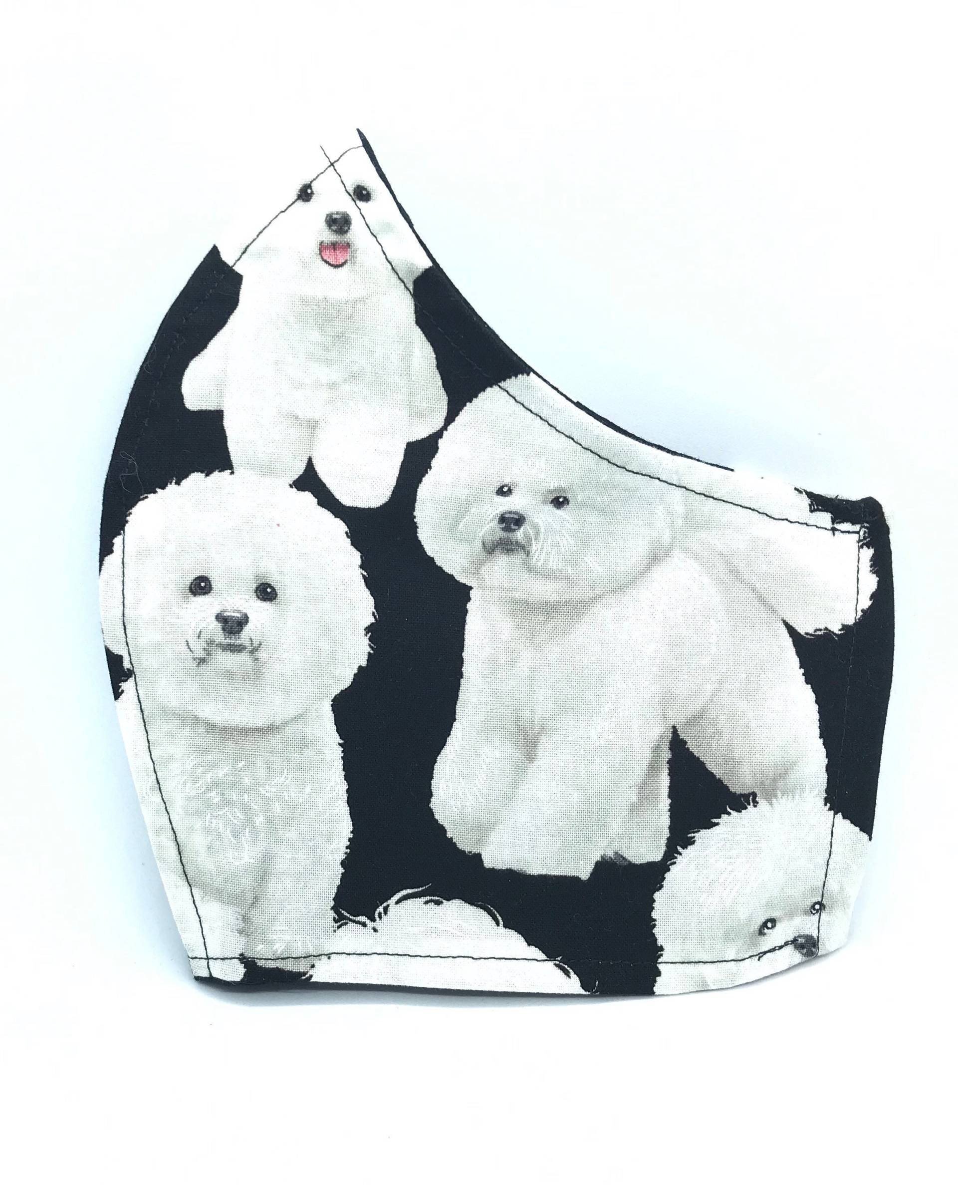 Bichon Frise Gesichtsmaskenbezug Für Hunde Mit Nasenbügel Und Filtertasche Kleine Gesichtsmaske Xs Bis Xl Gesichtsmasken Muttertagsgeschenk von LCDArtShop