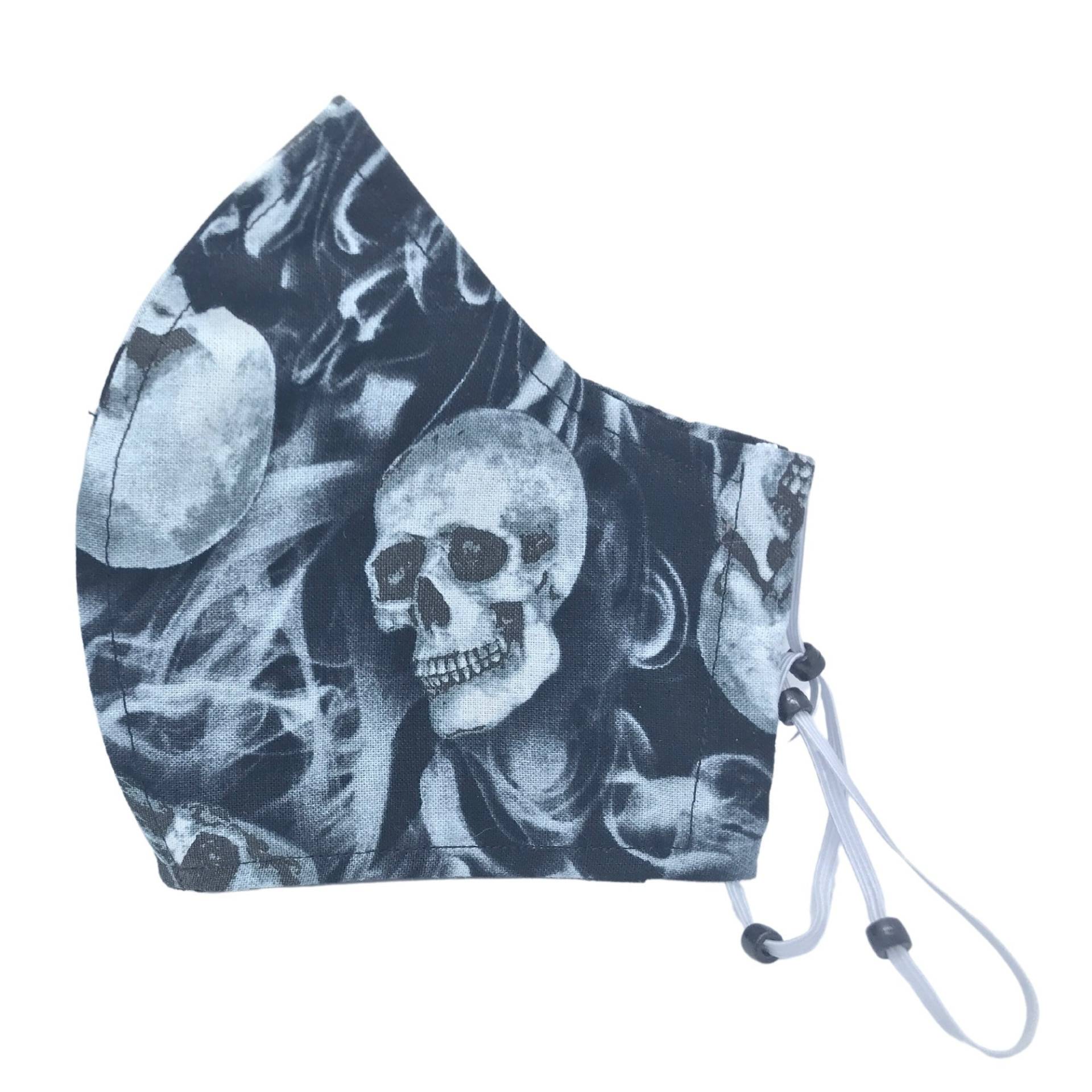 Black Skulls Gesichtsmaskenbezug Mit Nasendraht Und Filtertasche Geschenk Zum Vatertag Xs Bis Xl Gesichtsmasken von LCDArtShop