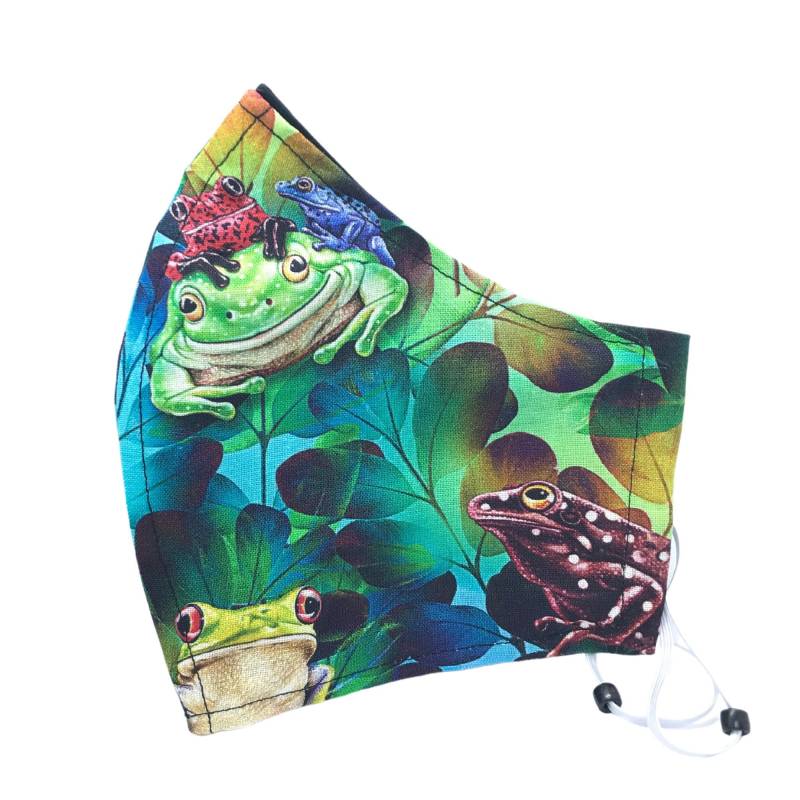 Blau Grüne Frosch Gesichtsmaske Mit Nasendraht Und Filtertasche Xs Bis Xl Gesichtsmasken | Geschenk Für Mama von LCDArtShop