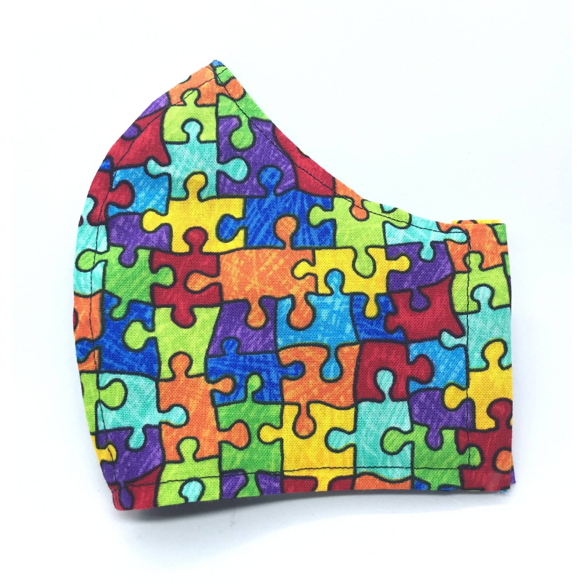 Puzzle Regenbogen Gesichtsmaskenhülle Mit Nasendraht Und Filtertasche | Vatertagsgeschenk Xs Bis Xl Gesichtsmasken von LCDArtShop