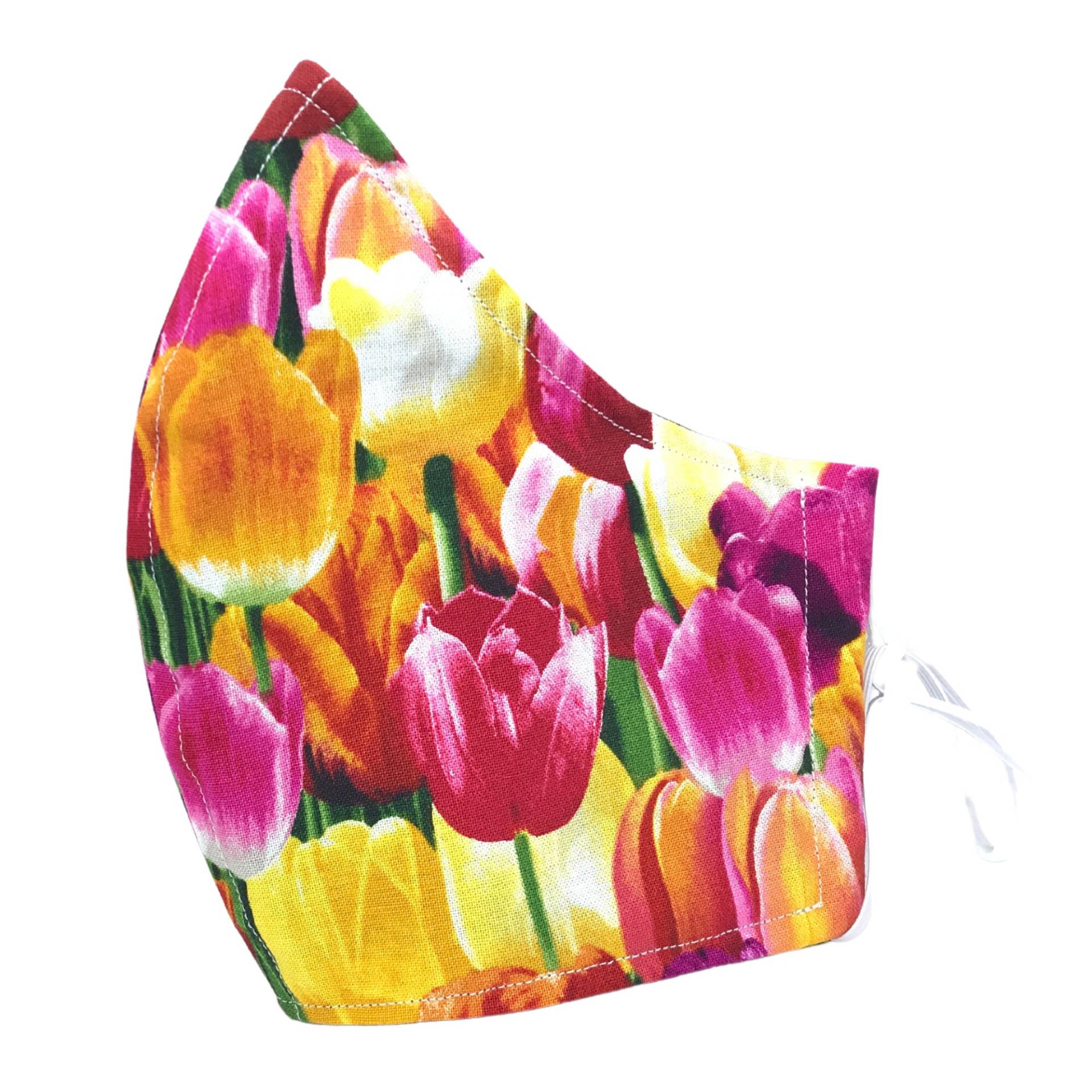 Frühling Tulpenblume Gesichtsmaske Mit Nasendraht & Filtertasche Jugend | Frühlingsgeschenk Für Papa Xs Bis Xl Masken Muttertagsgeschenk von LCDArtShop