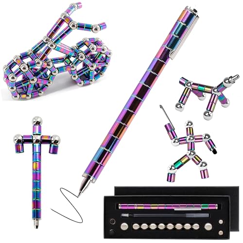 LCMAOKE Kugelschreiber, Fidget Pen, Lustige Multifunktions Stift, Stressabbau Geschenk Gadgets Toys für Junge Männer Frauen Teenager (Mehrfarbig) von LCMAOKE