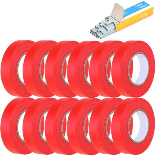 fach Locher Bindungsmaschinen Pflanzen Garten Pflanze Tapetool Tbener +6/12 Rollen Klebeband für Gemüse Set für Gemüse Bindegeräte(12Pcs Red Tapes Nail) von LCQSYE