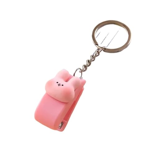 fach Locher Cartoon Mini Hefter Keychain Kawaii Tier Trompete Hefter Buch Papierbindungsmaschinen Schüler Schreibwaren Bindegeräte(A) von LCQSYE