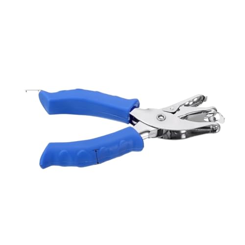 fach Locher Schulpraxis Metall Single Loch Puncher Handheld Hole Puncher mit weichem Griff 6mm Kreisform DIY Papierstempel Bindegeräte(Blue) von LCQSYE