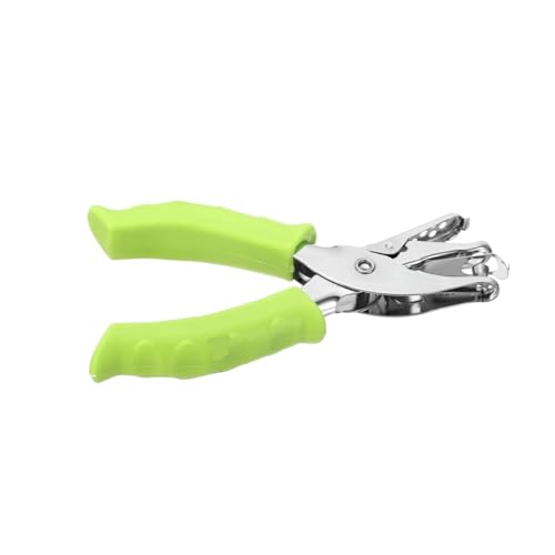 fach Locher Schulpraxis Metall Single Loch Puncher Handheld Hole Puncher mit weichem Griff 6mm Kreisform DIY Papierstempel Bindegeräte(Green) von LCQSYE