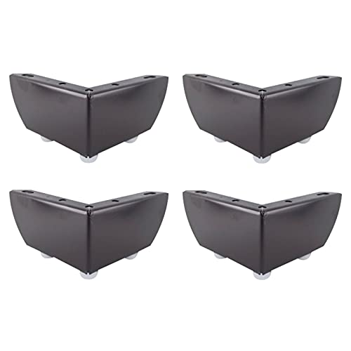 LCUVIMPEX Metall Möbelfüße, 4 Stück Metall Schrankbeine Möbelfüße Tisch Bett Sofa Ersatz Edelstahl Möbelbeine für DIY Schrank Schreibtisch Stühle Höhe 6cm (Schwarz) von LCUVIMPEX