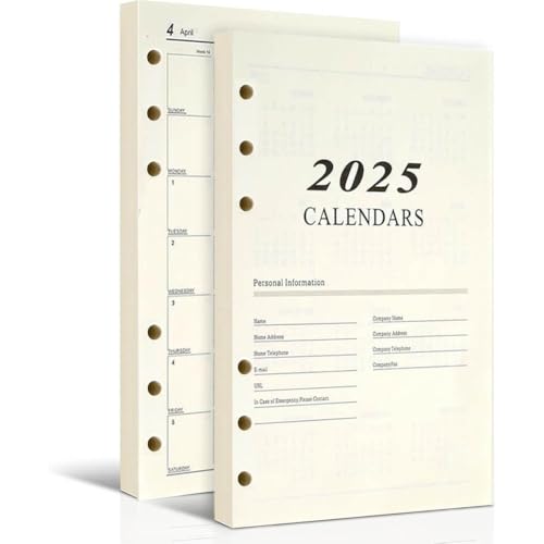 2025 Englisch Agenda Buch innerhalb der Seite A5 Tagesplaner Refills Journal Insert Papier Loses Blatt Papier Füller Tasche Notizblock Leere Notizbücher Büro Notizblock Planung Notizblock von LDDYKZY