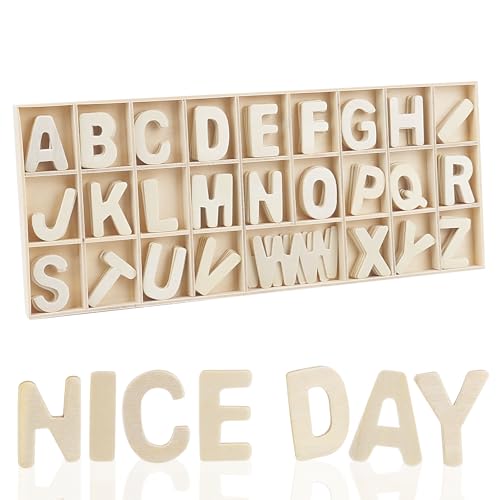 130 Stück Holzbuchstaben Klein 3cm Deko Buchstaben Holz Kleine Holzbuchstaben zum Basteln Buchstabe Holz Scrabble Buchstaben Deko Großbuchstaben A-Z für Kunsthandwerk DIY Kindererziehung von LDERFIV