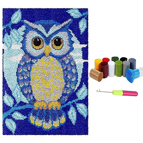 Knüpfteppich Großer Teppich Knüpfen Kreuzstich Set für Anfänger Erwachsene oder Kinder, Teppich Tapisserie zum Selber Knüpfen Latch Hook Kit Knüpf-Sets DIY Knüpfpackung 80x115cm von LDFHOIN