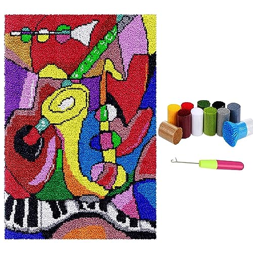 Knüpfteppich Zum Selber Latch Hook Teppich Kit, Knüpfen Teppich Knüpf-Sets Tapisserie Knüpfen Set Kreuzstich Set Für Erwachsene und Anfänger DIY Handwerk Geschenke 40x60cm von LDFHOIN