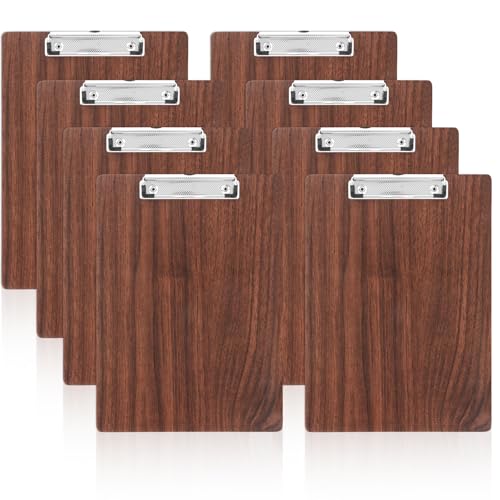 LDHHYH 8 Stück Klemmbrett Holz A4, Klemmbretter A4 Holz Schreibbrett Klemmbrett mit Metalklemme, Clipboard A4 Klemmbretter für Büro,Restaurant,Schule von LDHHYH