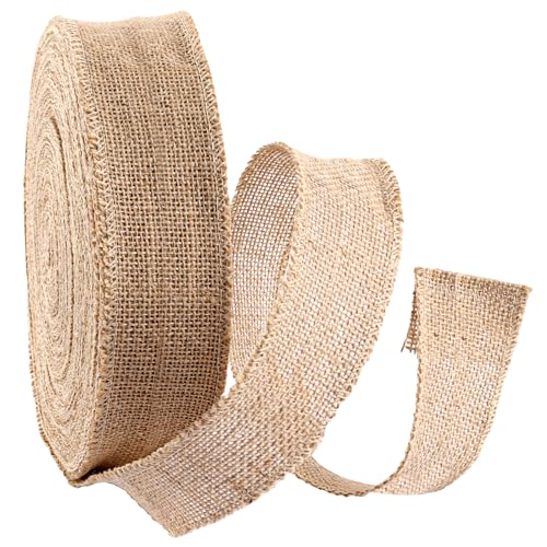 LDHHYH Juteband 4 cm Breit, 40 Meters Juteband Natur, Vintage Juteband Natur, Vintage Juteband Geschenkband, Sackleinen Juteband für HochzeitssträUßE KräNze Kunsthandwerk Geschenkverpackung von LDHHYH