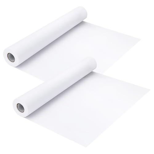 LDHHYH Zeichenpapierrolle, weißes Kunstpapier-Rolle, 30 m x 38 cm, recyceltes Geschenkpapier, Staffelei, Malen, Skizzierpapier für den Einsatz in der Schule, Zuhause, Büro, 2 Stück von LDHHYH