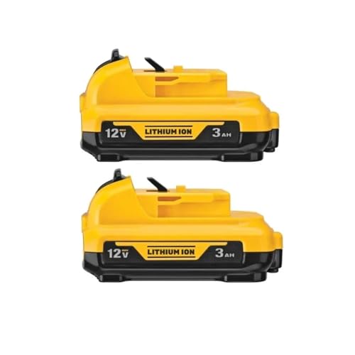 Kabellos/wiederaufladbar, kompatibel mit Dewalt DCB120 Lithium-Ionen-Akkus 12 V 3,0 Ah Akku DCB124 DW089LG DCD701F2 Elektrowerkzeuge/Laser-Wasserwaage(2 PCS 3.0Ah) von LDIFNNSI