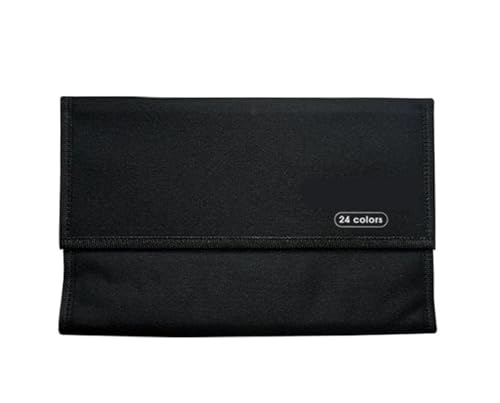 Aufbewahrungsbox für Markierungsstifte Schwarz Marker Lagerung Tasche 12/24/36/48/60/72 Slot Nylon Leinwand Tragbare Verband Aquarell Stift Schreibwaren Organisation Liefert für Büro(24 sticks) von LDLAXM