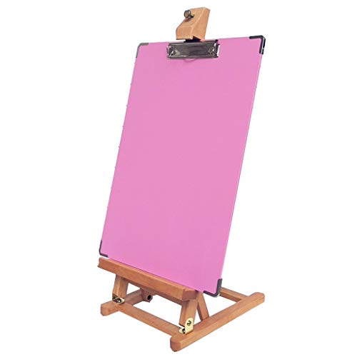 Malständer aus Holz, tragbare, verstellbare Tischstaffelei, Leinwand-Ausstellungsständer, Kinderstaffelei mit 8K-Farbtafel (Pink) von LDLLDL