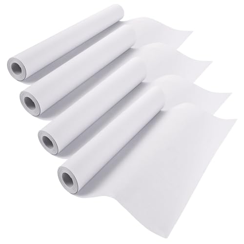 LDXDRU 4 Stück 42,5cm x 15m Weiße Zeichenpapier Rolle, Plakatpapier Zeichenrolle Skizzenpapier, Papierrolle Malen Malpapier Rolle Künstler Skizze Malerei Skizzenrolle für Staffeleipapier von LDXDRU