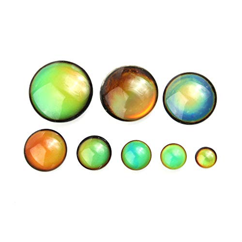 12 mm runde Cabochon-Perlen, wechselt die Farbe nach Temperatur, Stimmungsanhänger, lose Perlen, Temperatursensor, Farbwechsel, Cabochon für Schmuckherstellung, Ornamente (10 Stück) von LE SKY