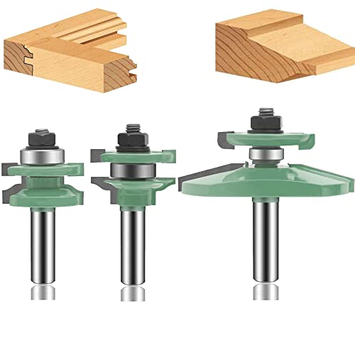 Leatbuy YB02 Fräser-Set, 1,27 cm Schaft, Tür und Schublade, 3-teilig, Holzbearbeitung, Fräser-Werkzeuge, Hartmetall-CNC-Fräser, Nutfräser von LEATBUY-TECH