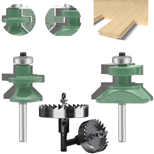 Leatbuy YF01 Fräser-Set, 1/4-Zoll-Schaft für Tür und Schublade, 2 Stück, Holzbearbeitung, Fräser-Werkzeuge, Hartmetall-CNC-Fräser, Nutfräser von LEATBUY-TECH