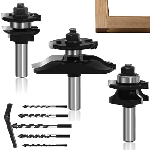 Leatbuy YL02 Formfräser-Bit-Set, 1,27 cm Schaft, Eck-Rundung, Kantenformung, Rundfräser-Bit-Sets, Holzbearbeitungsfräser, Hartmetall-CNC-Fräser (YL02) von LEATBUY-TECH