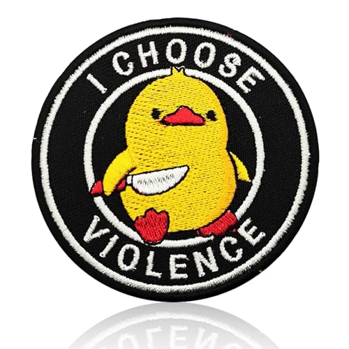 Bestickter Aufnäher mit Aufschrift "I Choose Violence", 7,6 cm, niedlicher Meme-Aufnäher mit Klettverschluss-Rückseite, humorvoll, lustig, für Rucksäcke, Lunch-Taschen, Jeans, Jacken, Westen, Hüte und von LEBEIGHT