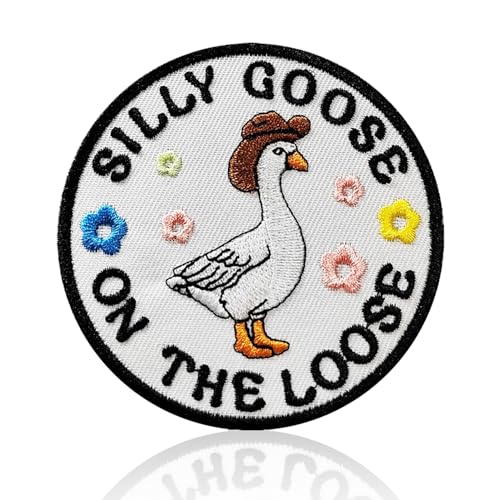 Funny Goose on The Loose Morale Patch | 8 cm bestickter Klettverschluss Patches mit Klettverschluss, niedliches Tier, DIY Meme, taktische Patches für Rucksäcke, Hundegeschirr, Armeewesten, Jacken, von LEBEIGHT