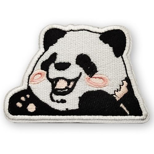 Lustiger Aufnäher mit Klettverschluss, bestickt, Panda, 5,6 x 8 cm, niedliches Kawaii-Tiermotiv, taktische Klett-Patches für Rucksäcke, Hundegeschirr, Armee-Westen, Jacken, Jeans, Hüte, Helme von LEBEIGHT