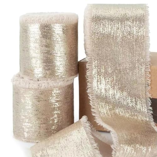 3 Roll Geschenkband Handgefertigtes Fransen Chiffonband Vintage Band Set Textilband für Hochzeitseinladungen Brautsträuße Geschenkverpackungen Heimwerkerarbeite Schleifenherstellung (Grün) von LEBKFT