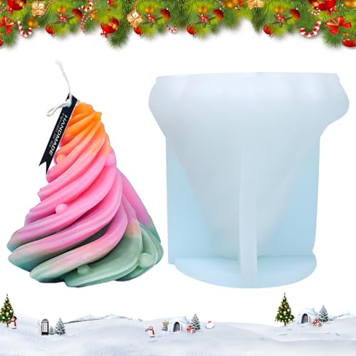 3D Weihnachtsbaum Kerze Form Halloween Simulation Weihnachtsbaum Silikonformen Weihnachten Herz formen Epoxidharz Schimmel für Kuchen Backen Party DIY Handwerk Tischdekorationen (Berg) von LEBKFT