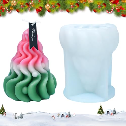 3D Weihnachtsbaum Kerze Form Halloween Simulation Weihnachtsbaum Silikonformen Weihnachten Herz formen Epoxidharz Schimmel für Kuchen Backen Party DIY Handwerk Tischdekorationen (Lotus) von LEBKFT