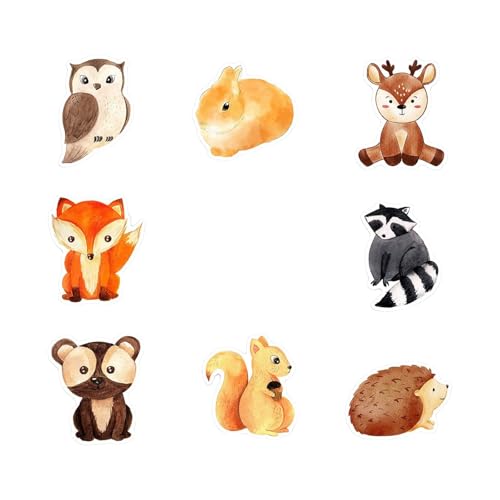 500 Stück Tieraufkleber 1 Rolle Tiere Aufkleber Set 2,5 cm niedliche Aufkleber Kawaii Kaninchen Delfin Hirsch Schaf Belohnungsaufkleber für Handwerk Scrapbook Kalender Laptop Notizbücher Journal von LEBKFT